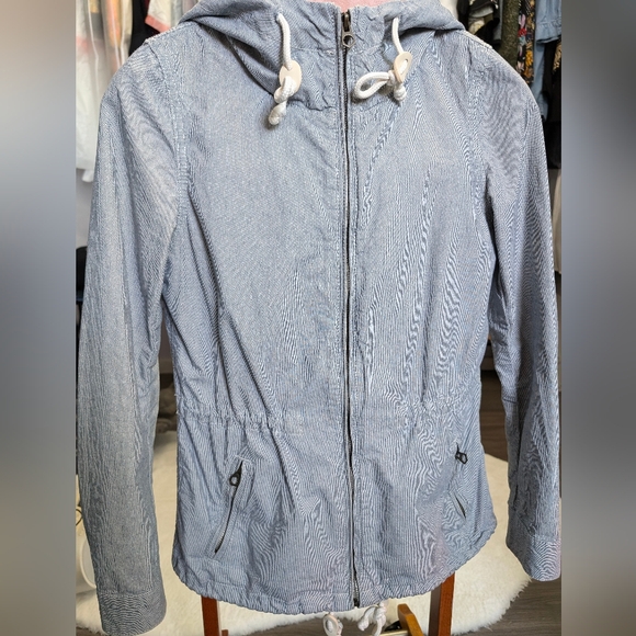 Nautical Navy/White Striped Light Weight Jacket - Picture 2 of 6